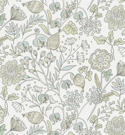 HeloHo Blue Floral Wallpaper Peel and Stick Self Adhesive Removable Wall Paper 16.1" X 118" Renter Friendly Waterproof Wallpaper Contact Paper for Furniture Living Room Bedroom Decor
