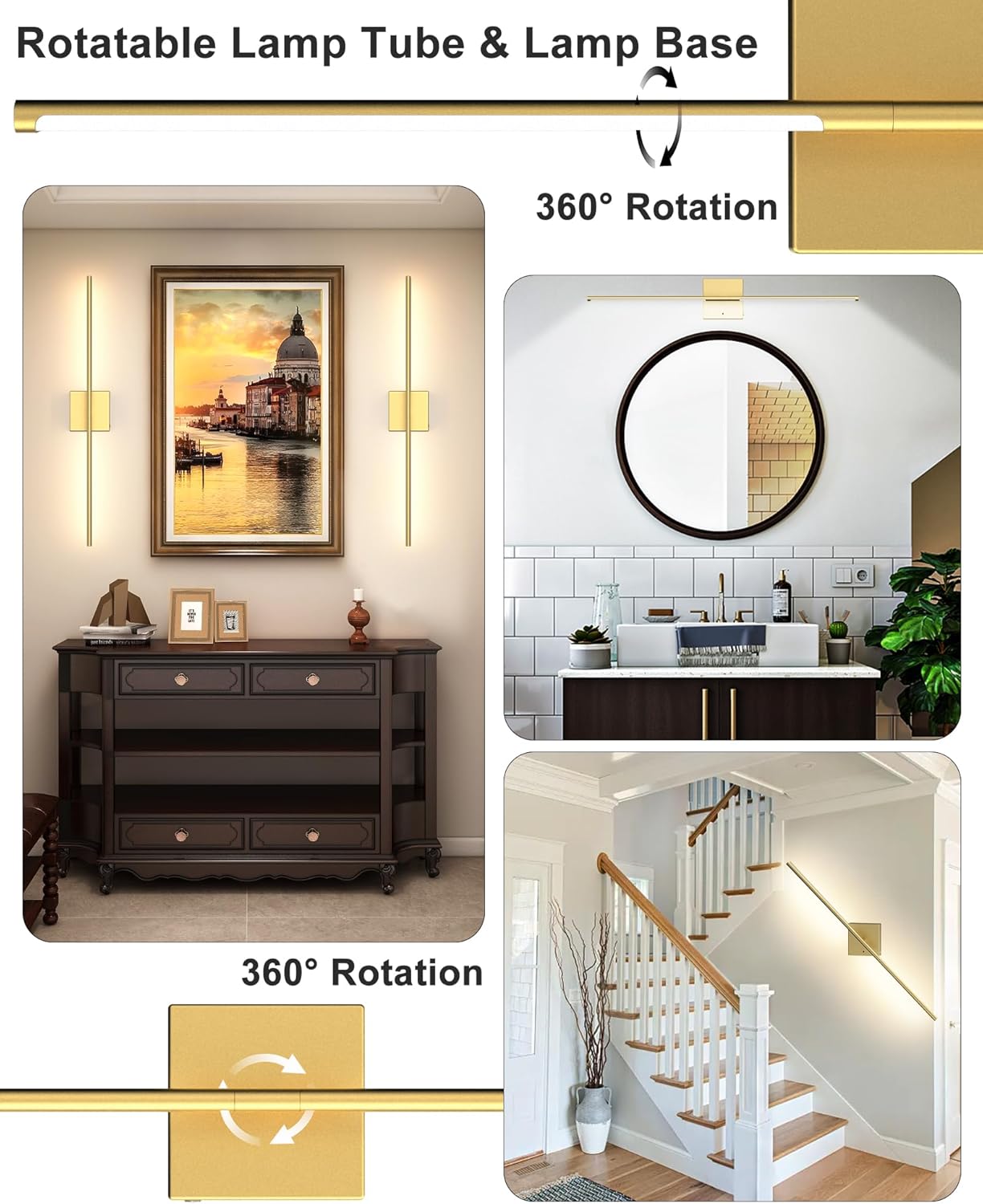 iThird Battery Operated Wall Sconce Set of 2: Rechargeable Wall Lights Wireless Sconces with Touch and Remote, 360° Rotate Magnetic Wall Scone Lighting Decor for Bedroom Living Room Hallway, 31.7Inch
