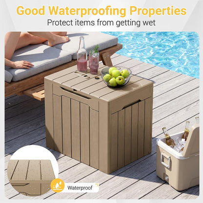 Greesum 31 Gallon Resin Deck Box All Weather Outdoor Storage Boxes for Patio Furniture Set,Outdoor Toys,Garden Tools,Black