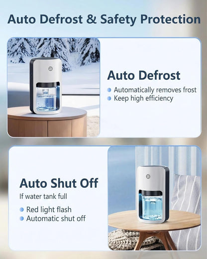 Small Dehumidifier for Bedroom, 42oz Dehumidifier with Auto Shut Off, Quiet Portable Dehumidifier for Bathroom, Closet, RV, 7 Color Night Light