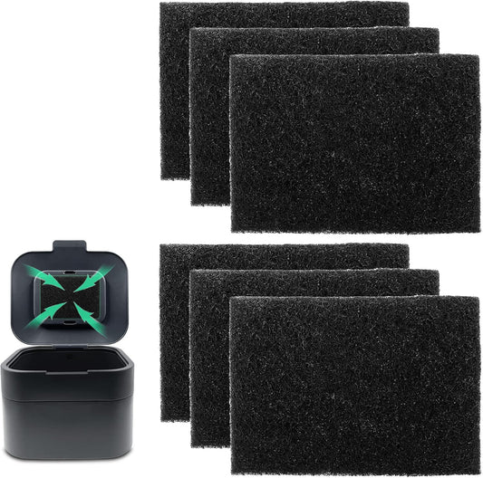Trash Can Odor Absorbing Filter Refills for Joseph Joseph Intelligent Waste Compost Bin Food Waste Caddy, Charcoal Deodorizer Compatible with Trash Cans with Filter Compartment (6-Pack)