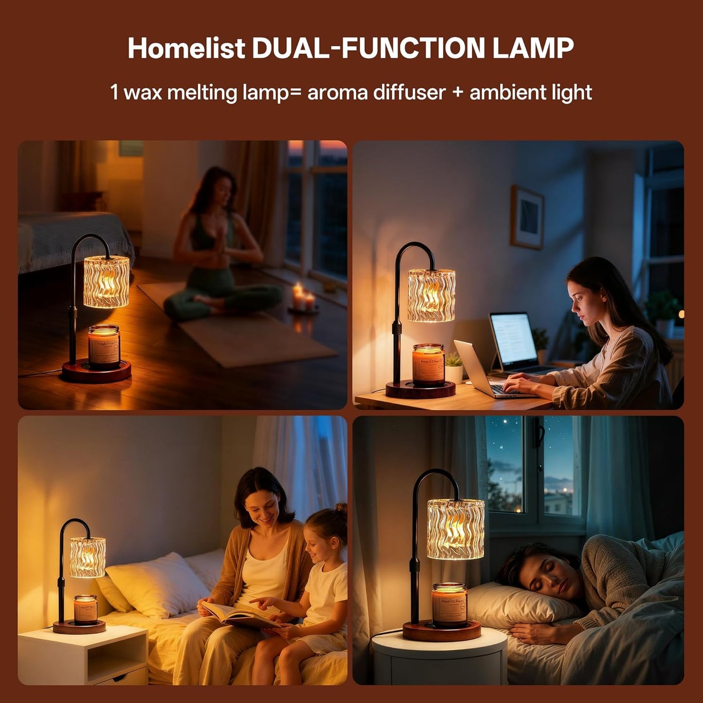 Homelist Candle Warmer Lamp with Timer, Height Adjustable Candle Lamp, Home Decor, Wax Melt Warmer for Birthday Chrismas Holiday Gifts for Mom, Women, Sister