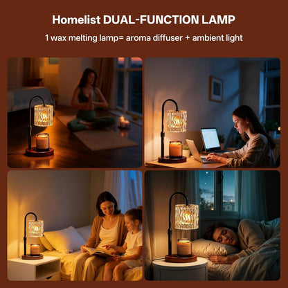 Homelist Candle Warmer Lamp with Timer, Height Adjustable Candle Lamp, Home Decor, Wax Melt Warmer for Birthday Chrismas Holiday Gifts for Mom, Women, Sister