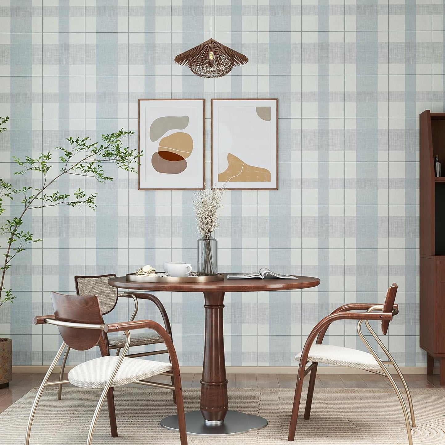 Modern Peel and Stick Wallpaper 17.3" x 78.7" Self Adhesive Wallpaper Textured Neutral Stripe Contact Paper Removable Vinyl Wall Paper for Living Room Bedroom Accent Wall Modern Minimalist Wall Decor