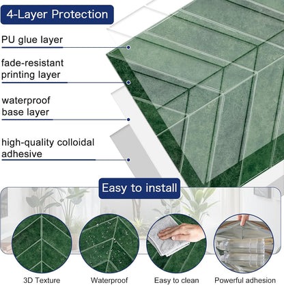 MORCART Peel and Stick Backsplash, 10 Sheets of 11.8"x11.8" - 3D Adhesive Waterproof Wall Tiles for Kitchen, Bathroom, Living Room, Subway Tiles, Gray-Apricot
