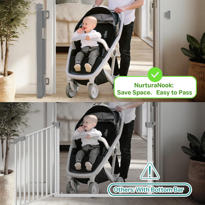 236 Inch Extra Wide Retractable Baby Gate,Mesh Baby Gate or Mesh Dog Gate,34" Tall,Child Safety Gate for Doorways, Stairs, Hallways, Indoor or Outdoor