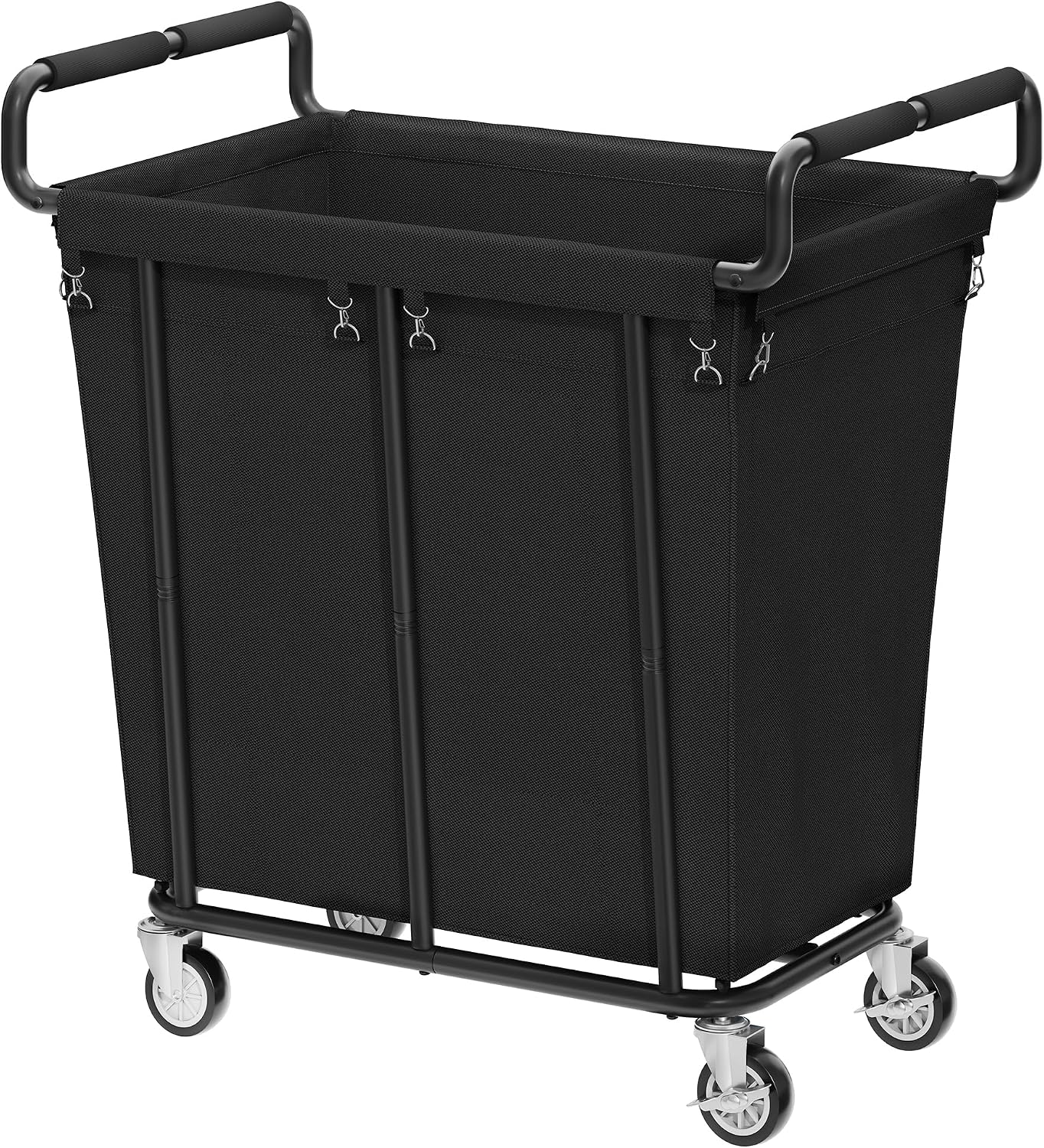 Gewudraw Large laundry hamper with Wheels, 3 Bag Big Rolling Laundry Hamper Sorter Cart, Extra Large Laundry Clothes Hamper, Heavy Duty Laundry Basket Organizer for Laundry Room,Bathroom,Black