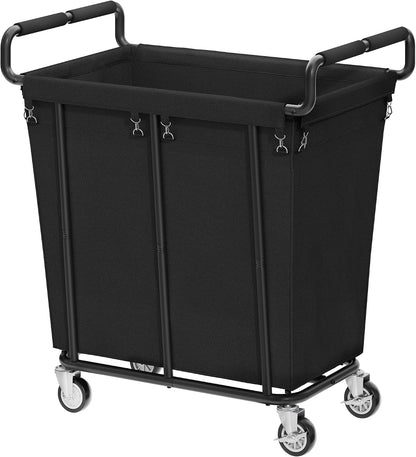 Gewudraw Large laundry hamper with Wheels, 3 Bag Big Rolling Laundry Hamper Sorter Cart, Extra Large Laundry Clothes Hamper, Heavy Duty Laundry Basket Organizer for Laundry Room,Bathroom,Black