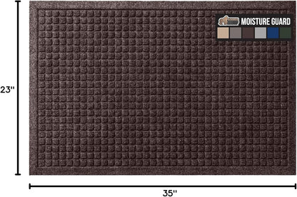 GORILLA GRIP® Ultra Absorbent Front Door Mat Outside Entrance, Traps Dirt and Moisture, HydroABSORB Indoor Outdoor Doormat Holds Up to 1.7 Cups Water, Stain and Fade Resistant Welcome Mat, 29x17 Black