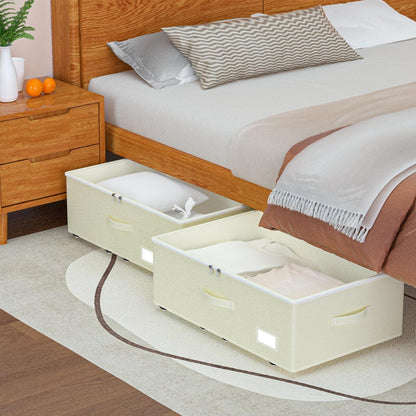 EE-RoomWorld Under Bed Storage with Wheels, No Assemble Required 5.5 inches height grey under bed storage bins,Low Profile Rolling Underbed Shoe Storage containers，dorm underbed storage drawers