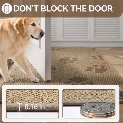 Door Mat 17"x30",Door Mat Indoor Entrance Dirt Resistant and Absorbent Non-Slip Rubber Backing Front Door Mats Washable Low-Profile Indoor Mats for Entryway, Inside Entrance Easy Clean Gray