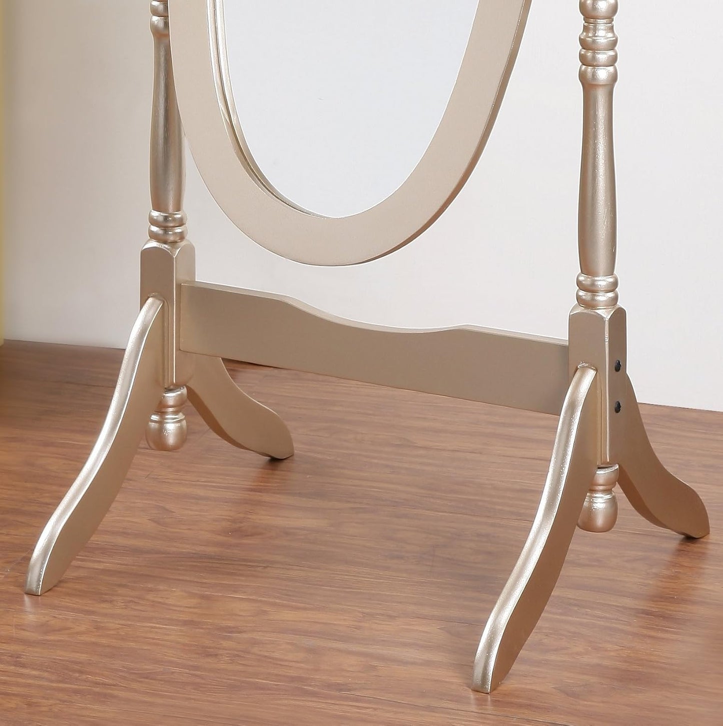Full Length Mirror with Stand - Traditional Queen Anna Cheval Style in Solid Wood, Freestanding Adjustable Tilting Oval Glass for Bedroom & Dressing Room (Cherry)