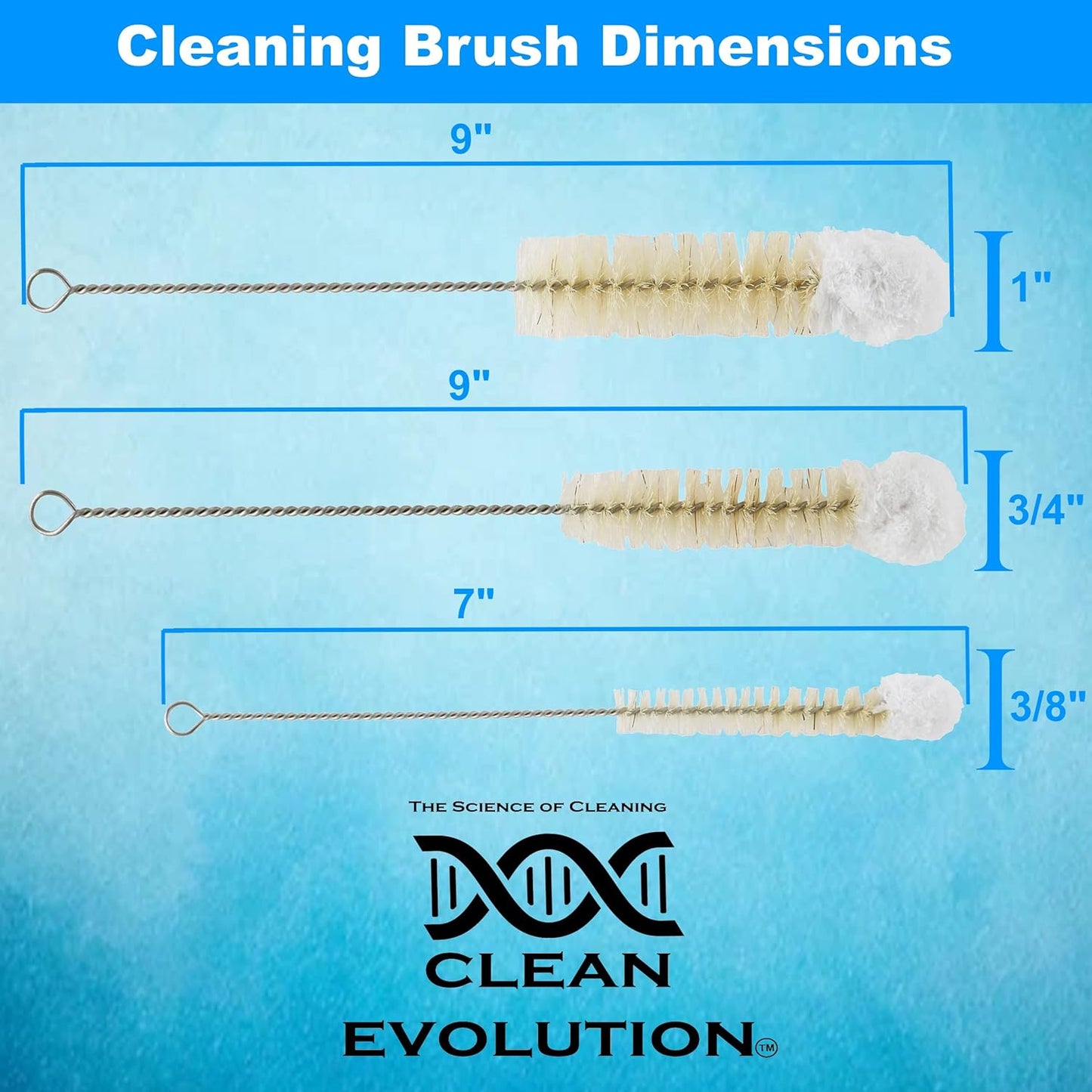 Bendable Bottle Brush Set - Soft Bristle Crevice & Small Cleaning Brushes for Narrow Spaces & Test Tubes