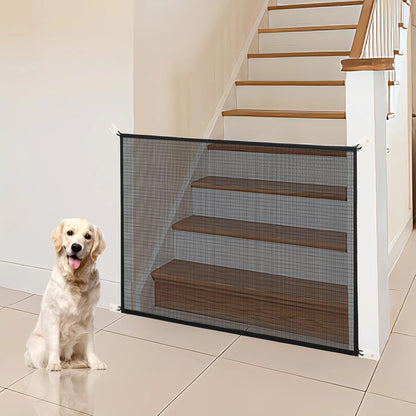 Cupount Dog Screen Mesh Gate for Stairs Pet Gates for The House: for Doorways Stairways Indoor 29 inches Tall, 38 inch Wide, Fits 32-35 inch Openings