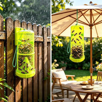 2 Pack Wasp Traps Outdoor Hanging, Carpenter Bee Traps for Outside Yellow Jacket Trap Hornet Trap Wasp Catchers Killer