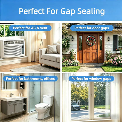Litaibai Clear Window Sealing Tape for Window AC Units, 20 Mil, 2" x 33 ft | Clear 20 mil removable tape for windows, doors and portable AC units; helps block drafts, dust and air leaks