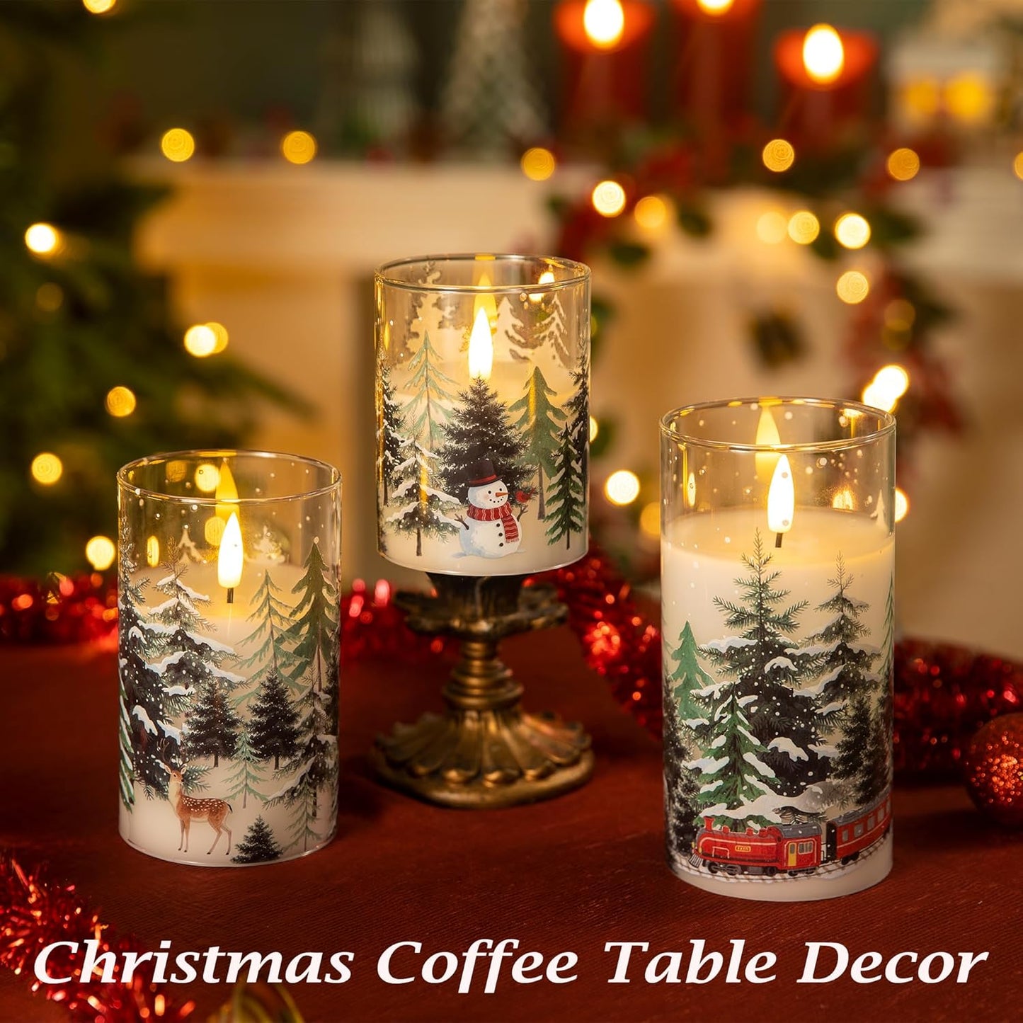 LUSHARBOR Flameless Candles with Remote, 3 Pack Battery Operated Candles Flickering Real Wax LED Fake Pillar Candles with Timer for Wedding Home Party, White