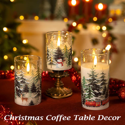 LUSHARBOR Flameless Candles with Remote, 3 Pack Battery Operated Candles Flickering Real Wax LED Fake Pillar Candles with Timer for Wedding Home Party, White