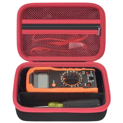 Boobowl Multimeter Case for Klein MM325/MM420/69149P and Fluke 115/117 | Hard EVA Shell, Soft Lining, Removable Divider, Mesh Pocket for Leads and Probes, for Electricians, Black, Case Only