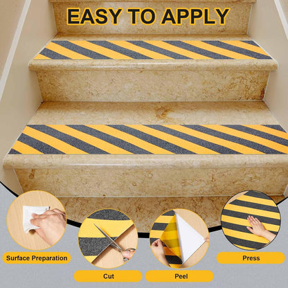 Watersay 8 Inch x 20 ft Anti Slip Traction Tape Waterproof Clear Non Skid Tape Durable Grip and Friction Stair Non Slip Strips Abrasive Adhesive for Stairs Steps Ramp Outdoor Indoor