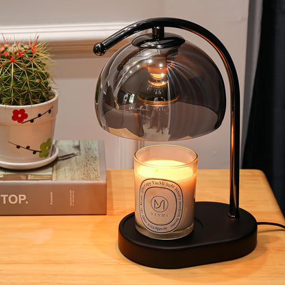 FCTWAKS Mid Century Orange Glass Candle Warmer Lamp with Timer & Dimmer, Mothers Day Birthday Gifts for Women Mom, House Warming Gifts New Home, Wax Warmer Lamp for Bedroom Decor with 2 Bulbs