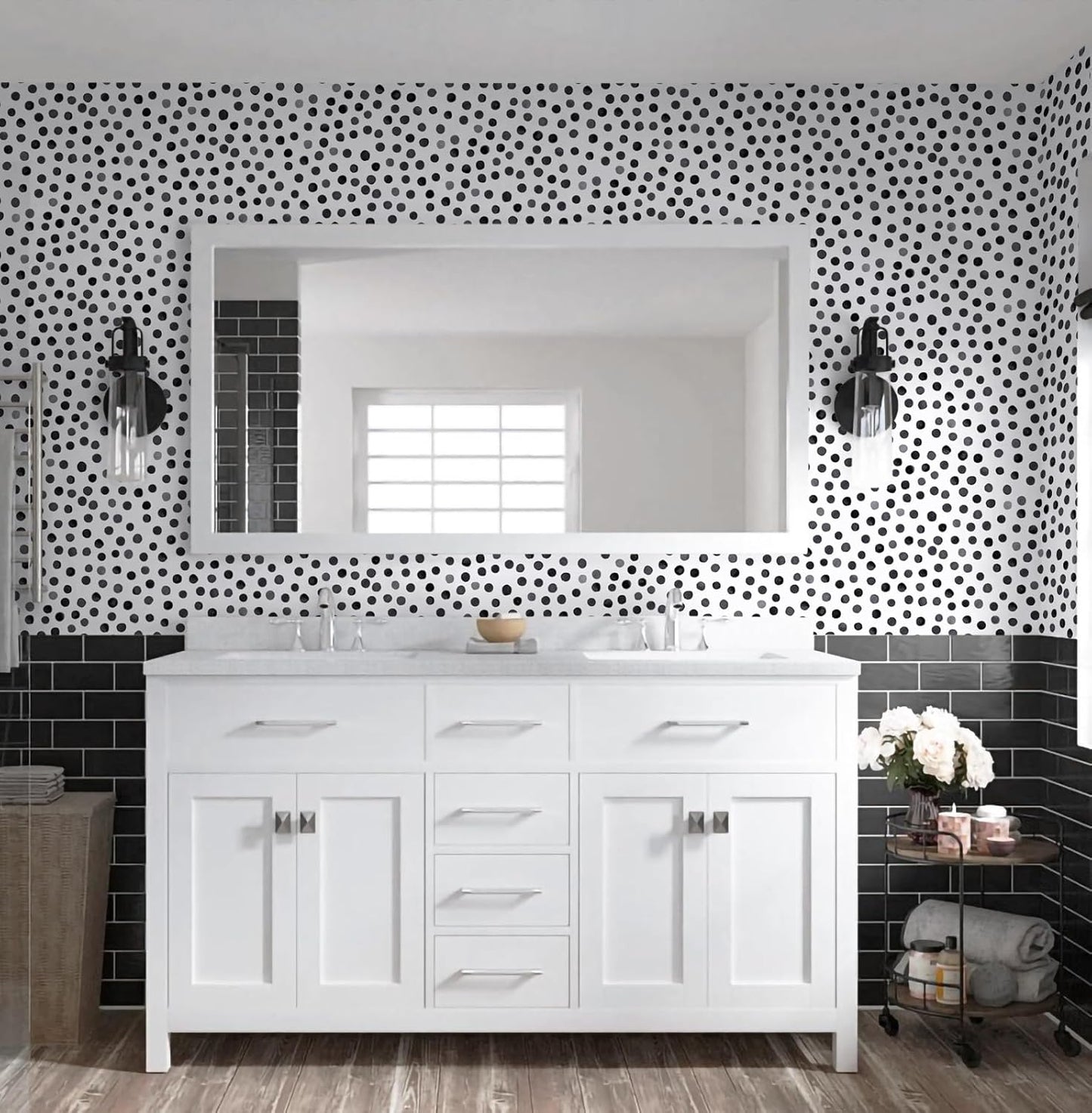 Dimoon 17.3" X 78.7" Peel and Stick Wallpaper Floral Contact Paper Boho Beige White Renter Friendly Natural Wall Paper Waterproof Removable Self Adhesive Wallpaper for Bedroom Livingroom Vinyl Roll