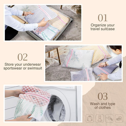 Greenstell Laundry Hamper with Lid, 125L Wicker Laundry Baskets with 2 Removable Liner Bags & 5 Mesh Laundry Bags, Handwoven Rattan Clothes Hamper with Handles for Clothes in Bathroom, Bedroom