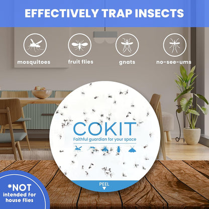 Glue Pads for Flying Insect Traps, 12-Pack Sticky Glue Boards for Gnats, Mosquitoes, and Fruit Fly Catchers, Indoor Refill Cards (4.3 Inches)