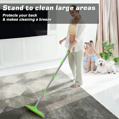 B-Land Carpet Rake for Pet Hair Removal, Reusable Pet Hair Remover with 60” Adjustable Long Handle, Carpet Scraper Broom Dog Cat Hair Remover Tool Fur Sweeper for Rugs, Mats