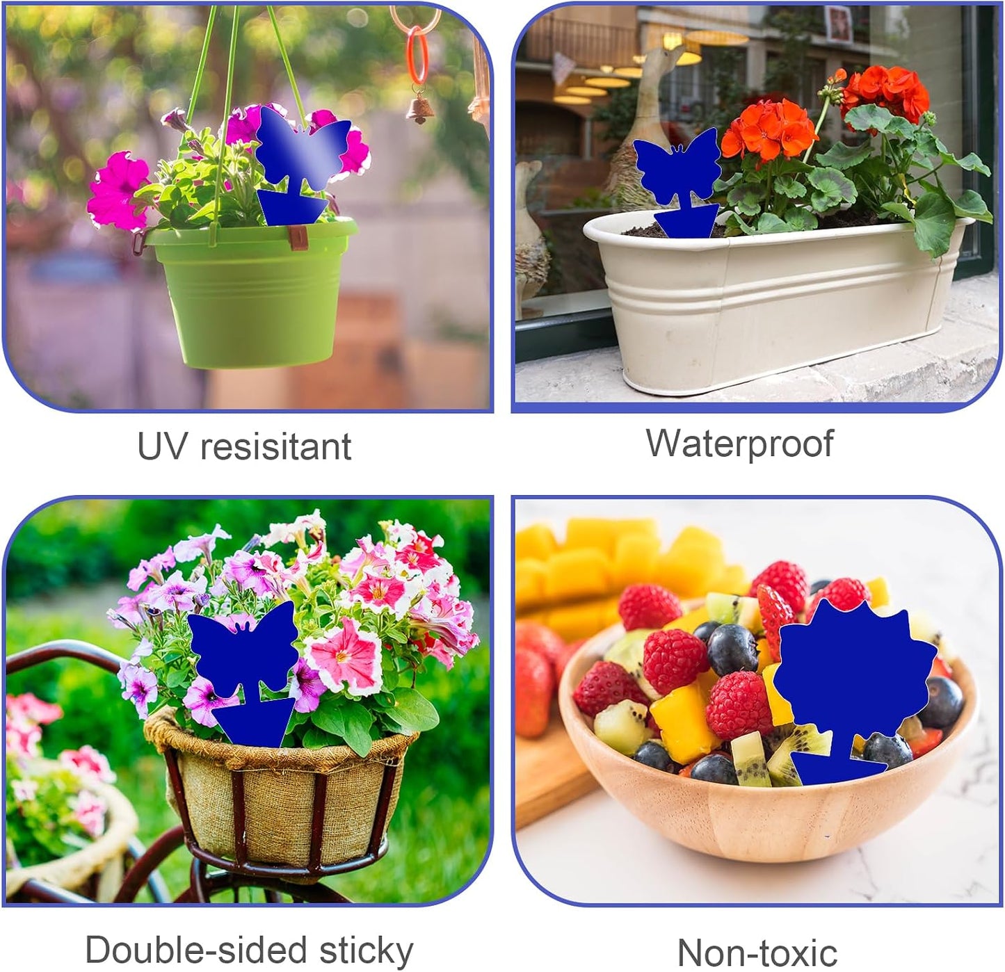 Fruit Fly Traps, 100 Pack Yellow Sticky Traps, Fungus Gnat Traps, Plant Fly Stickers for Indoor and Outdoor Use Protect The Plant