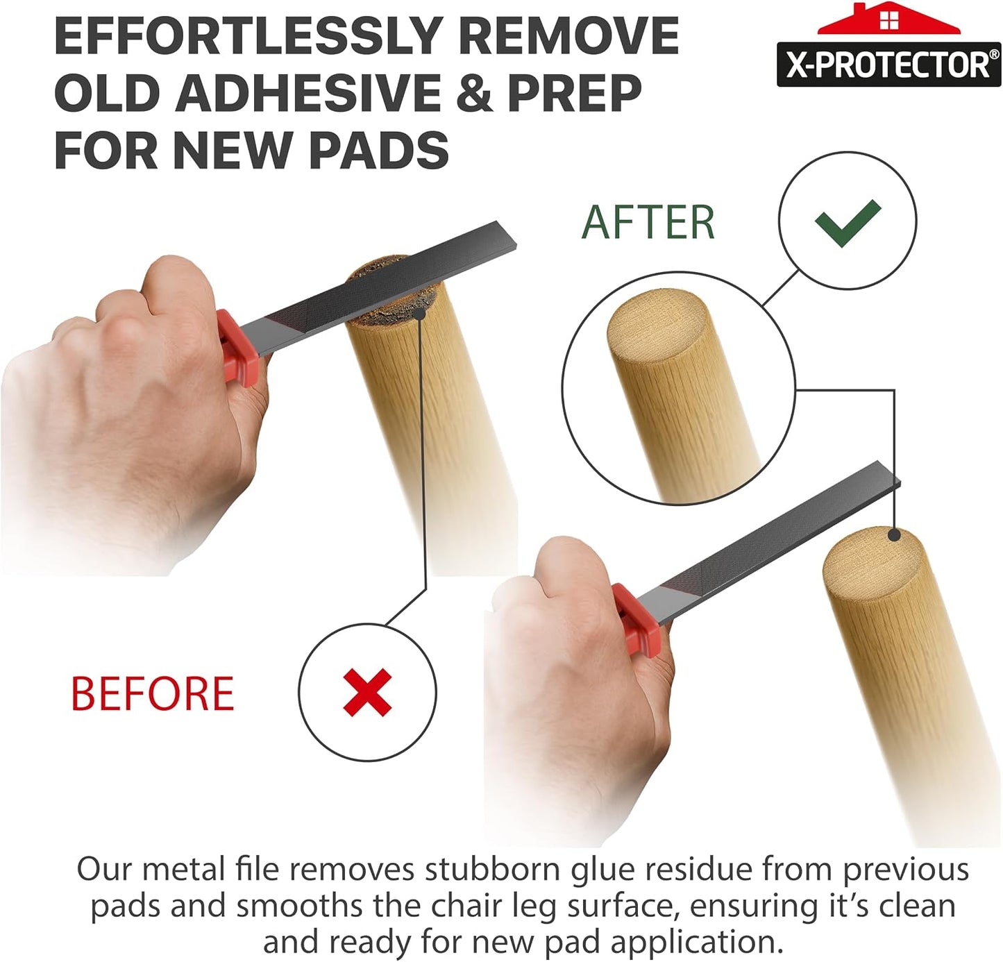 Felt Furniture Pads X-PROTECTOR - 48 Premium Floor Protector Chair Felts for Feet Wood Floors Best Hardwood Protect Your Hard Floors! (Brown)