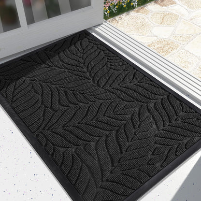 Yimobra Front Door Mat Outdoor Indoor, 29.5x17 All-Season Waterproof Door Mat Outside Entrance, All-Weather Non-Slip Outside Doormat for Garage Patio Entryway, Brown