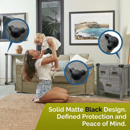 Silicone Corner Protectors for Baby Proofing – Soft Adhesive Corner Guards for Tables & Furniture, Child Safety Edge & Corner Bumpers. Protects Toddlers from Sharp Edges (12 Pack/Brown)