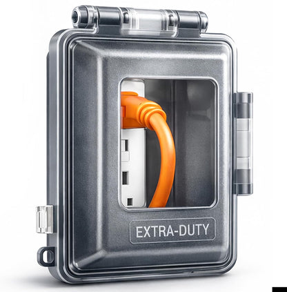 Weatherproof Outdoor Electrical Box – 1 & 2-Gang Die-Cast Aluminum Outlet Box, Cover & Kit for Wet Locations, Patio Lighting, Deck Outlets & Exterior Receptacles (Cover, 1-Gang)