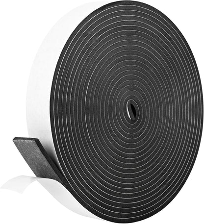 Kikerike Self Adhesive Foam Tape Weatherstrip 1/2In x 1/4In x 42Ft High Density Foam Insulation Strips Seal Weather Stripping with Strong Adhesive for Door and Window Sound Isolation Soundproofing