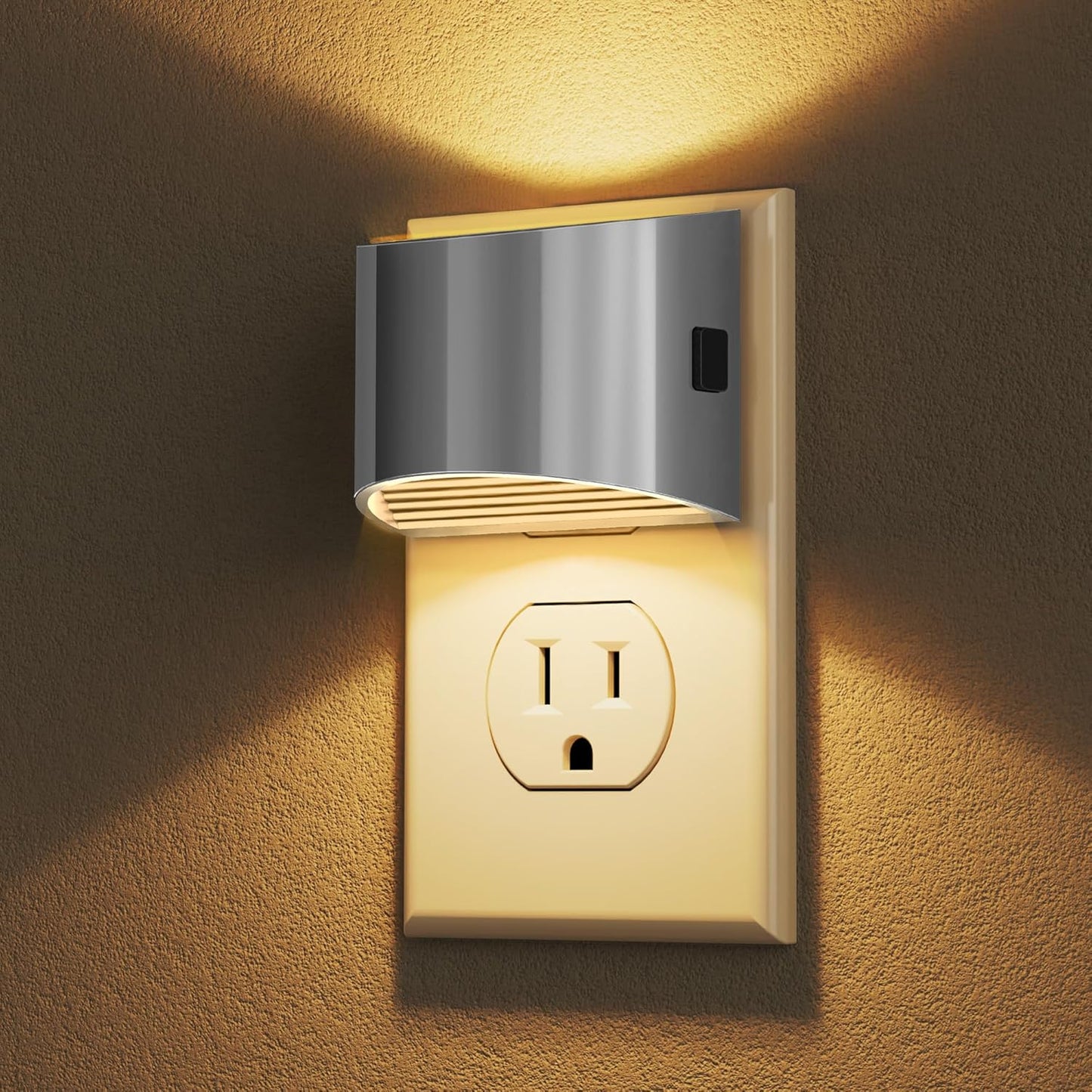 DORESshop LED Night Light[2 Pack], Night Lights Plug into Wall, 3 Level Brightness Adjustable Plug in Night Light, Dusk to Dawn Sensor, Nightlights for Adults, Bedroom, Bathroom, Hallway, 3000K