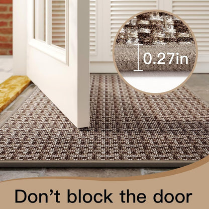 Door Mat 17"x30",Door Mat Indoor Entrance Dirt Resistant and Absorbent Non-Slip Rubber Backing Front Door Mats Washable Low-Profile Indoor Mats for Entryway, Inside Entrance Easy Clean Gray