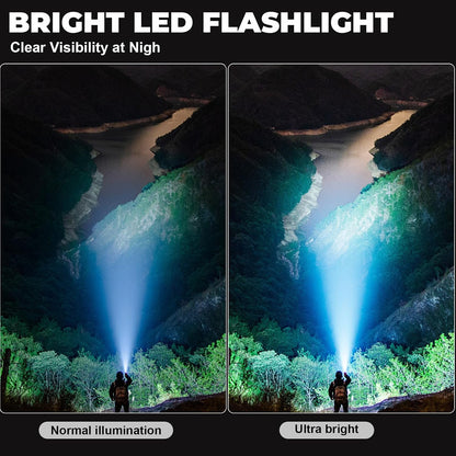 Flashlight Lantern Combo Rechargeable, 2-in-1 LED Flashlight with 360° Camping Lantern & Emergency Strobe, Compact Light for Camping, Power Outage, Car