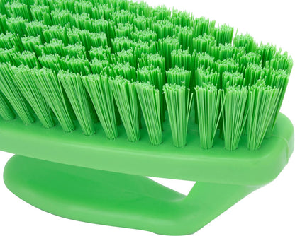 SPARTA Heavy Duty Scrub Brush, Hand Brush with Iron Shape Handle Design for Scrubbing Kitchen Pots and Pans or Bathroom Sink and Shower, 6 Inches, Black, Twin