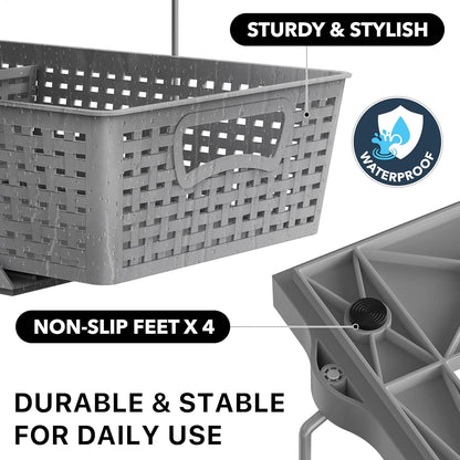 Simple Houseware 2 Tier Bathroom Organizer Tray Pull-Out Sliding Drawer/Under-Sink Storage, Clear