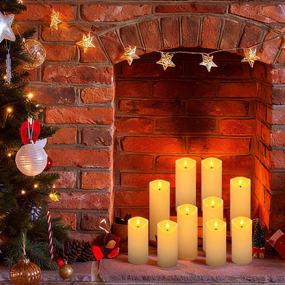 YOROXRG Set of 24 Waterproof Outdoor Flameless Candles, LED Candles with 4 Remote and Timer,(H 4" 5" 6" x D 2.2"),for Christmas,Halloween,Wedding,Festival