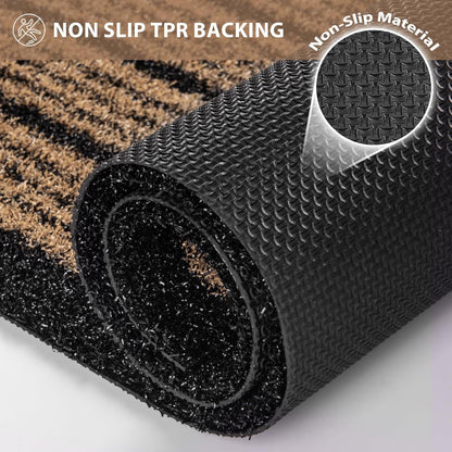 Outdoor Front Door Mat 32" x 48", Dirt Trapping Outside Entrance Rug, Non Slip Shoe Scraper, Heavy Duty Commercial Rug for Patio, Garage, Traffic Area, Office, Roll Packing
