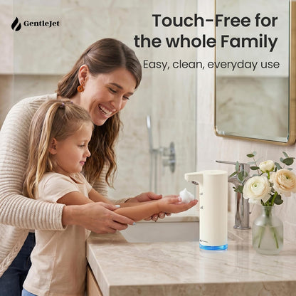 GentleJet EasyFoam Automatic Foaming Soap Dispenser Touchless Sensor, USB-C Rechargeable, 304 Stainless Steel, IPX5 Waterproof for Bathroom Kitchen Sink, 280 ml
