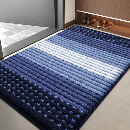 Kitinjoy Indoor Outdoor Door Mat, 32x20 Non-Slip Absorbent Dirt Trapper, Low-Profile Washable Inside Entrance Front Floor Mat, Sturdy Soft Entry Doormats for Entryway, Grey