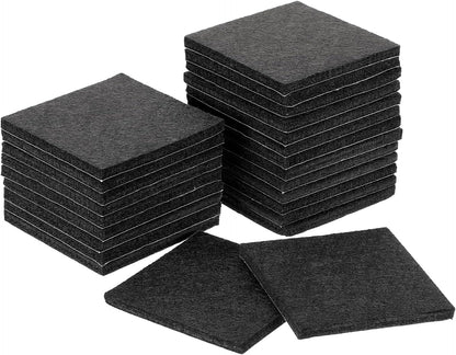 uxcell Furniture Pads, 24Pcs 1.5" - Square Self Adhesive Felt Furniture Pads, Floor Protectors for Furniture Feet Chairs Legs Hardwood Floors (Black)
