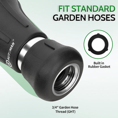 AUTOMAN Garden Hose Nozzle Heavy Duty, Fireman Hose Nozzle, High Pressure Water Hose Sprayer Nozzle, Adjustable Spray Nozzles for Washing Car, Cleaning Ground, Watering Plants, Showing Pets