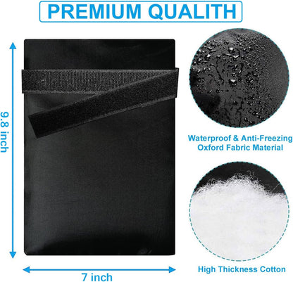 Outdoor Faucet Covers for Winter, Actgan 8.3"H x 6"W Thickened Outside Garden Faucet Socks for Freeze Protection, Reusable Insulated Faucet Covers, 2 Pack, Black