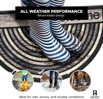 Extra Durable, Superior Absorption, Front Door Mat for Outdoor & Indoor - Welcome Mat for Entryway, Entrance, Patio, Porch - Waterproof, Non-Slip Backing, Coarse Fibers (Scales,17x29)