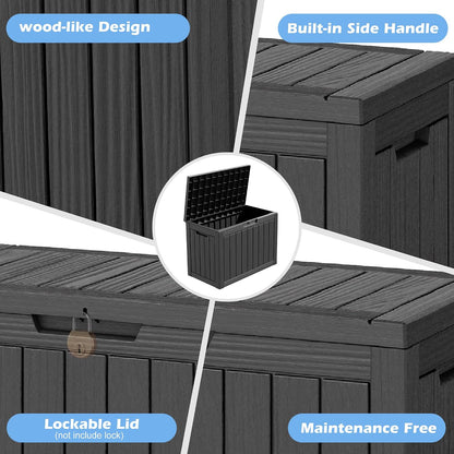 Outdoor Storage Box, 31 Gallon Resin Deck Boxes Outdoor Waterproof For Patio Furniture, Garden Tools, Pool Supplies, Lockable And UV Resistant (Rattan Gray)