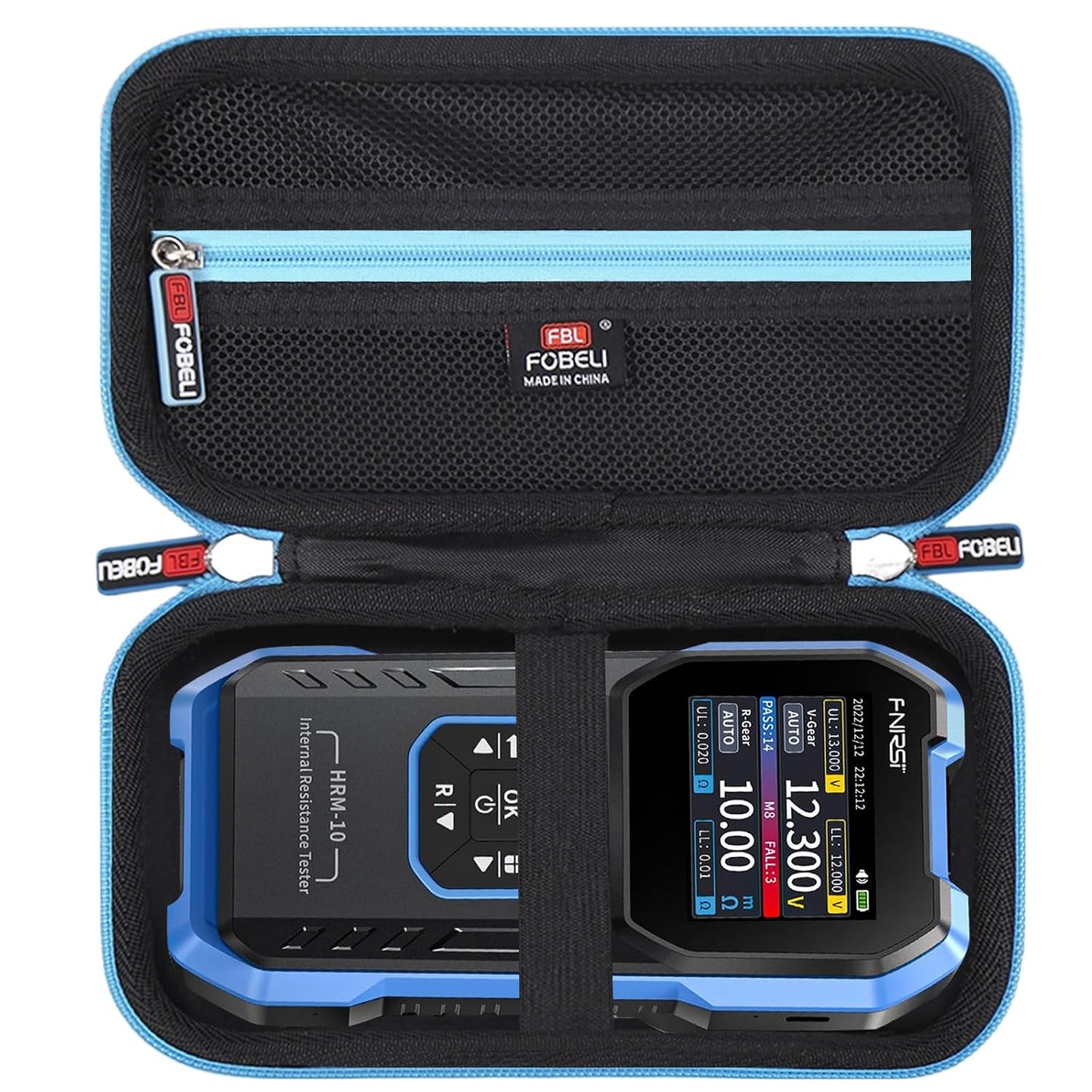 FBLFOBELI EVA Hard Case for FNIRSI HRM-10 Car Battery Tester | for Klein Tools ET270/MM460S/MM400/MM420/MM325/MM300 Digital Multimeter, Shockproof & Water-Resistant, Tool Carrying Bag